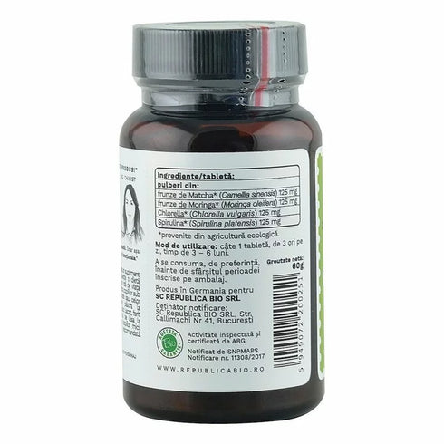 Green Detox (500 mg) supliment alimentar Ecologic Republica BIO, 120 tablete (60 g)