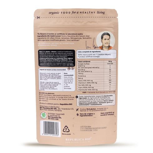 Maca, pulbere ecologica pura Republica BIO, 150 g