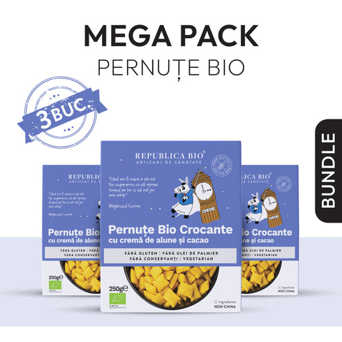 Mega Pack Pernute Bio crocante cu crema de ciocolata si alune FARA GLUTEN Republica BIO, Pachet Promotional