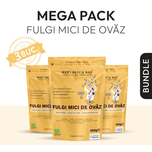 Mega Pack Fulgi mici de ovaz fara gluten ecologici Republica BIO, 500 g