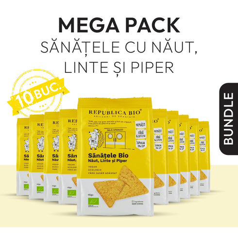 Mega Pack SANATELE BIO Naut, Linte si Piper, ecologic, fara gluten, 40g