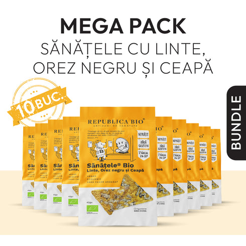 Mega Pack SANATELE BIO Linte, Orez Negru si Ceapa, ecologic, fara gluten, 40g
