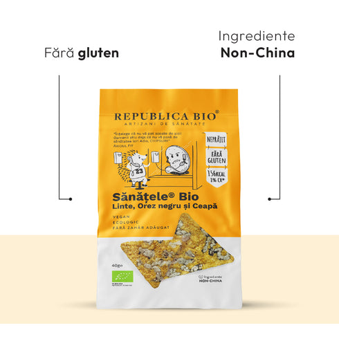 Mega Pack SANATELE BIO Linte, Orez Negru si Ceapa, ecologic, fara gluten, 40g