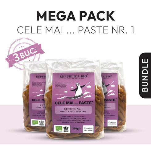 Mega Pack Cele mai...PASTE Reteta 1 Orez Naut Turmeric, fara gluten, ecologic, Republica BIO, 250g