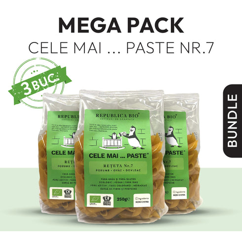 Mega Pack Cele mai…PASTE Reteta 7 Porumb Ovaz Dovleac, fara gluten, ecologic, Republica BIO, 250g