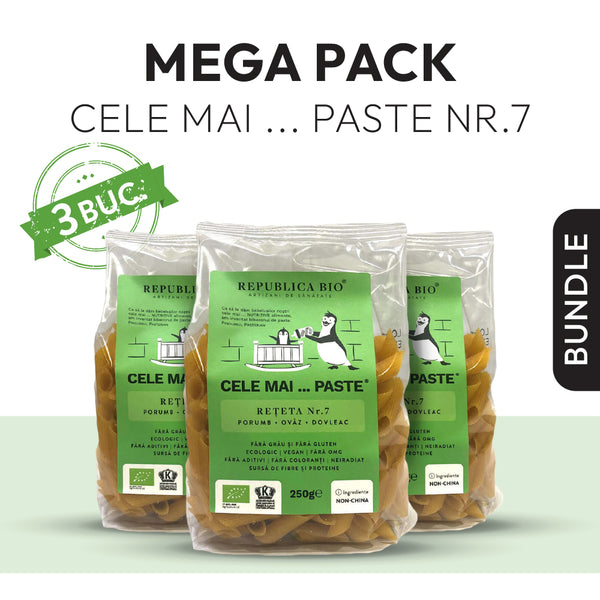 Mega Pack Cele mai…PASTE Reteta 7 Porumb Ovaz Dovleac, fara gluten, ecologic, Republica BIO, 250g