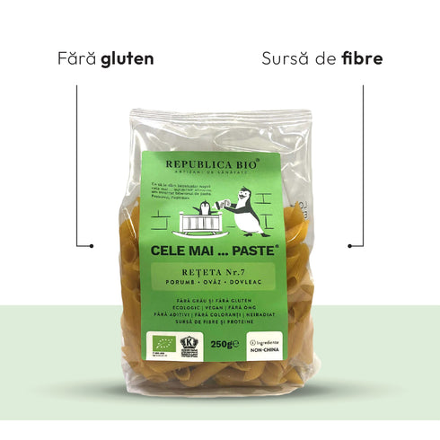 Mega Pack Cele mai…PASTE Reteta 7 Porumb Ovaz Dovleac, fara gluten, ecologic, Republica BIO, 250g