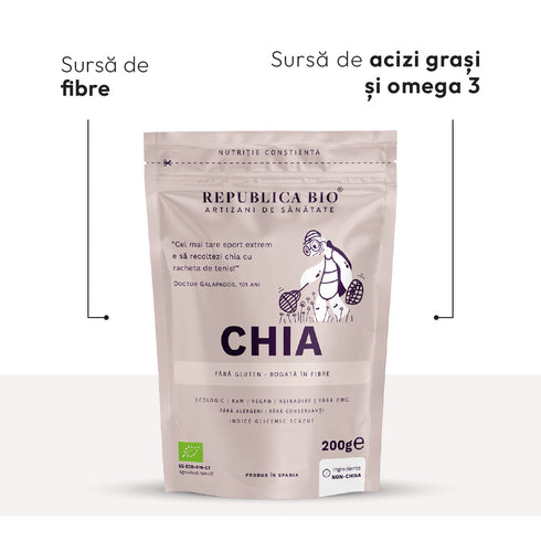 Mega Pack Chia, seminte ecologice pure Republica BIO, 200 g