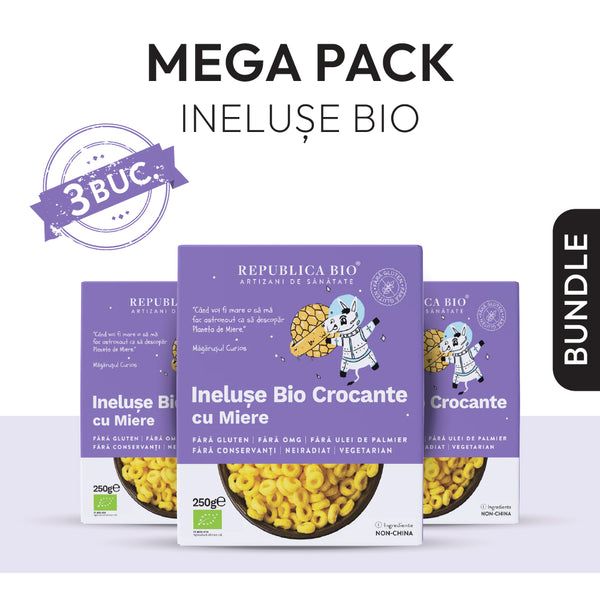 Mega Pack Ineluse Bio crocante cu miere FARA GLUTEN Republica BIO, bio, 250 g