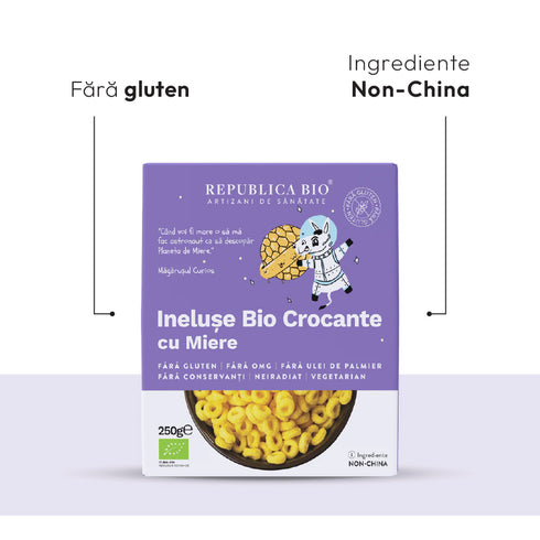 Mega Pack Ineluse Bio crocante cu miere FARA GLUTEN Republica BIO, bio, 250 g