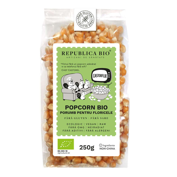 Popcorn Bio, Porumb pentru floricele FARA GLUTEN Republica BIO, 250g