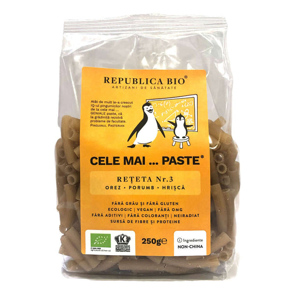 Cele mai…PASTE Reteta 3 Orez Porumb Hrisca, fara gluten, ecologic, Republica BIO, 250g