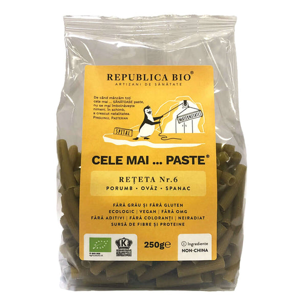 Cele mai…PASTE Reteta 6 Porumb Ovaz Spanac, fara gluten, ecologic, Republica BIO, 250g