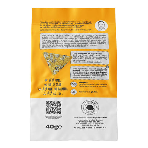 SANATELE BIO Linte, Orez Negru si Ceapa, ecologic, fara gluten, 40g