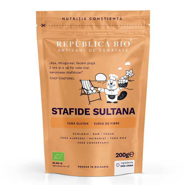 Stafide Sultana ecologice, FARA GLUTEN, Republica BIO, 200g
