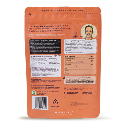 Turmeric Latte, pulbere functionala ecologica Republica BIO, 200 g