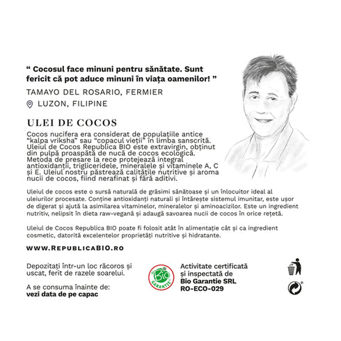Ulei de cocos Republica BIO 1550 ml, extravirgin, presat la rece, bio
