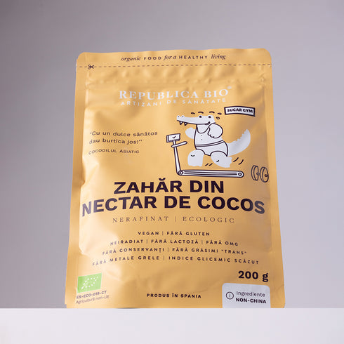 Zahar din nectar de cocos, nerafinat, ecologic, pur, Republica BIO, 200 g