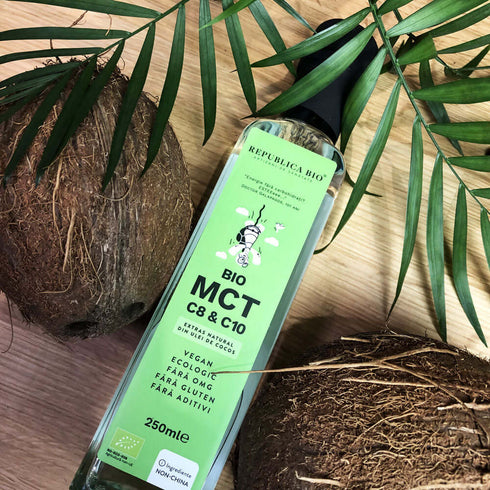 Bio MCT C8 & C10 extras natural din ulei de cocos, ecologic, fara gluten Republica BIO, 250ml