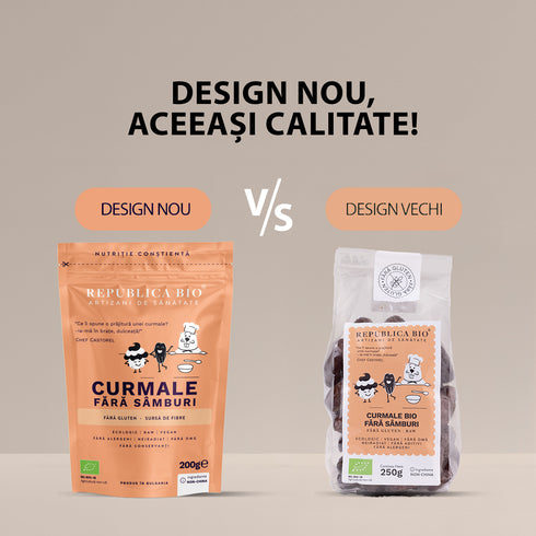 Curmale fara samburi Deglet Nour ecologice, FARA GLUTEN, Republica BIO, 200g