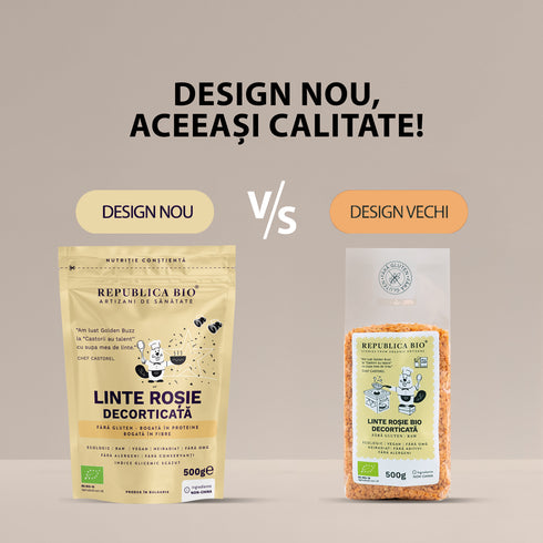 Linte rosie Bio decorticata FARA GLUTEN Republica BIO, 500g