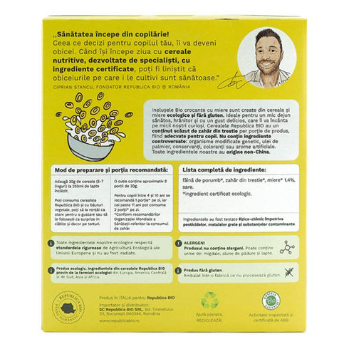 Ineluse Bio crocante cu miere FARA GLUTEN Republica BIO, bio, 250 g