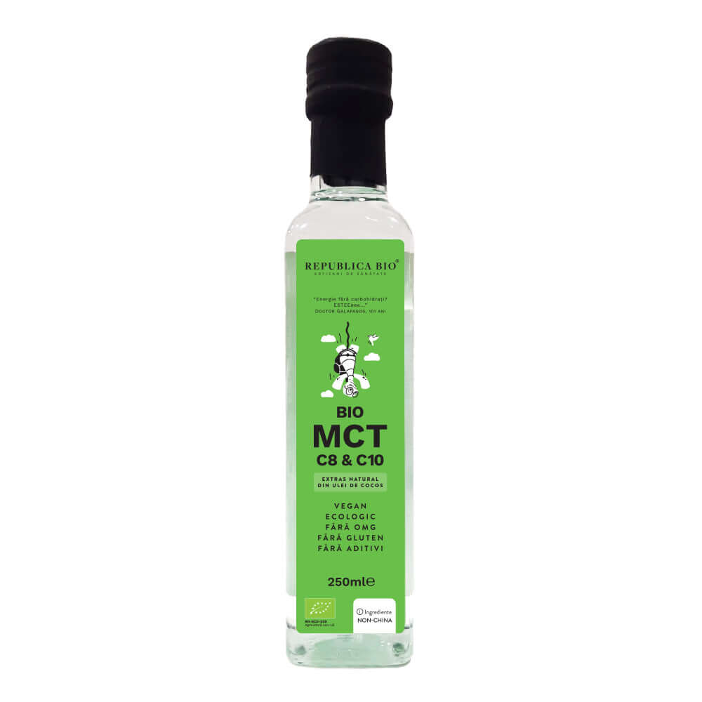 Bio MCT C8 & C10 extras natural din ulei de cocos, ecologic, fara gluten Republica BIO, 250ml