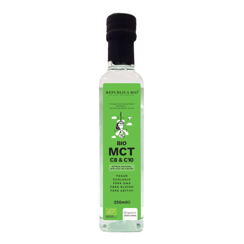 Bio MCT C8 & C10 extras natural din ulei de cocos, ecologic, fara gluten Republica BIO, 250ml