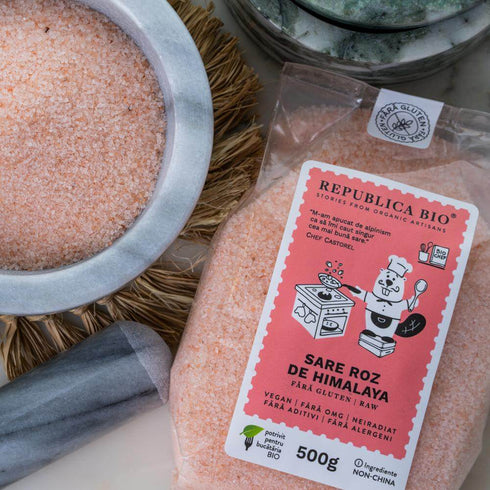 Sare roz de Himalaya FARA GLUTEN Republica BIO, fina, 500 g, natural,