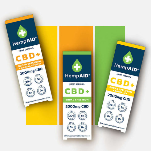 Ulei de canepa cu 500mg CBD, 500mg CBDA, 500mg CBGA, broad spectrum, HempAID, natural, 10ml