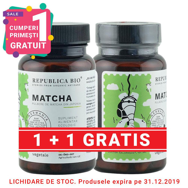 Matcha ecologica Republica BIO, pachet promotional 1+1 gratis, BIO, RAW, VEGAN