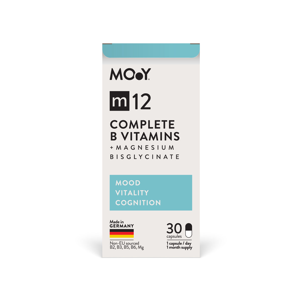 m12 Complete B Vitamins + Magnesium Bisglycinate, 30 capsule, 19,83 g, Molecules of Youth, natural - Default