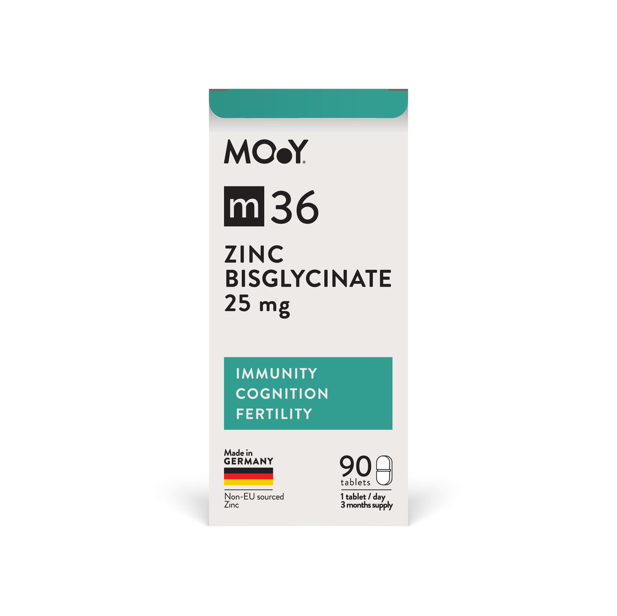 m36 Zinc Bisglycinate 25 mg, 90 tablete, 40,5 g, Molecules of Youth, natural