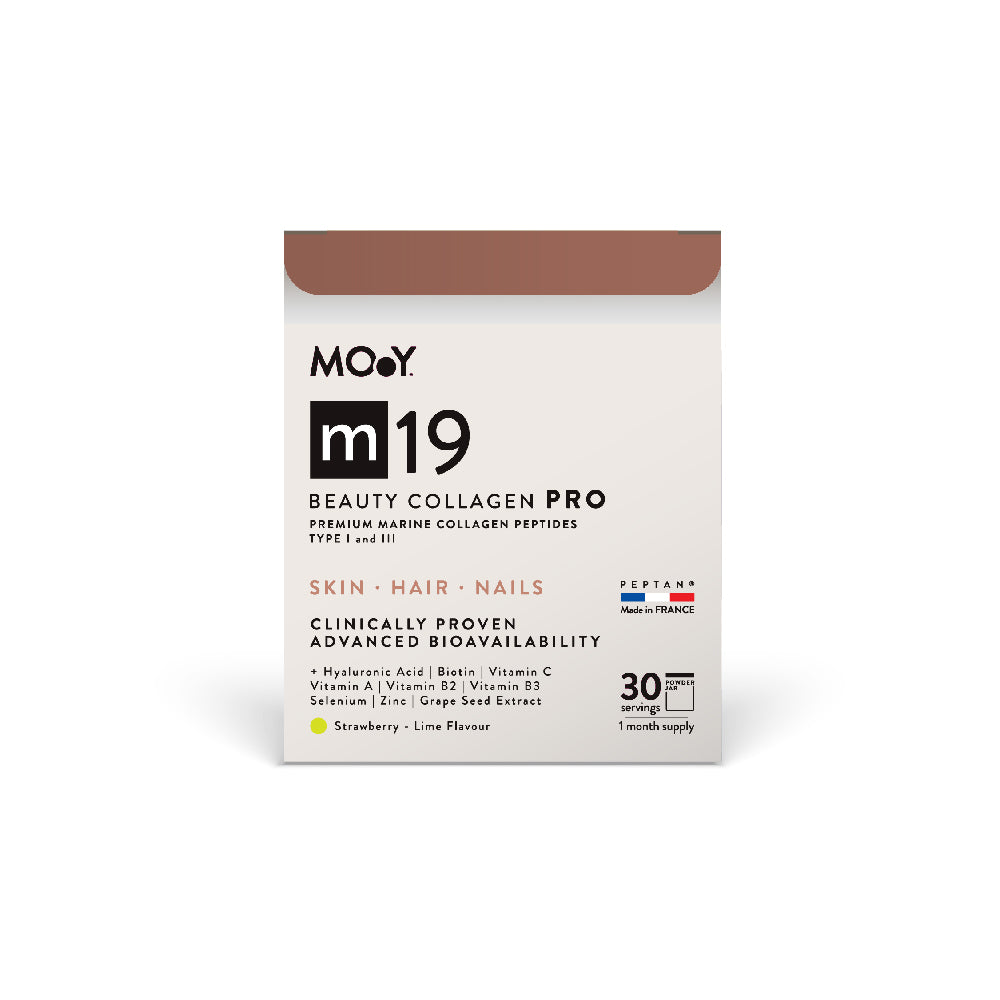 m19 PRO Colagen hidrolizat marin premium, dovedit clinic, beauty, 6.300mg tip I si III, aroma capsuni si lime, 30 portii, 240 g, Molecules of Youth, natural - Default