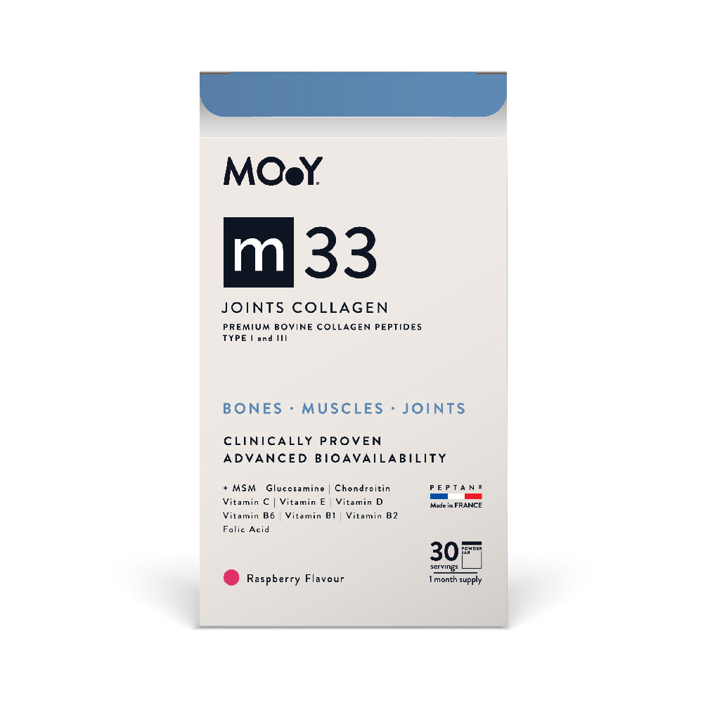 m33 Colagen hidrolizat bovin premium, dovedit clinic, articulatii, 7.000mg tip I si III, aroma zmeura, 30 portii, 390 g, Molecules of Youth, natural - Default