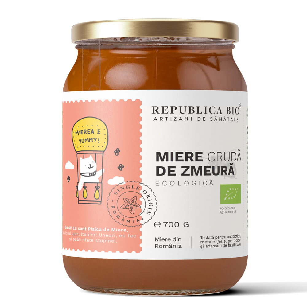 Miere de Zmeura ecologica cruda Republica BIO, 700 g - Default