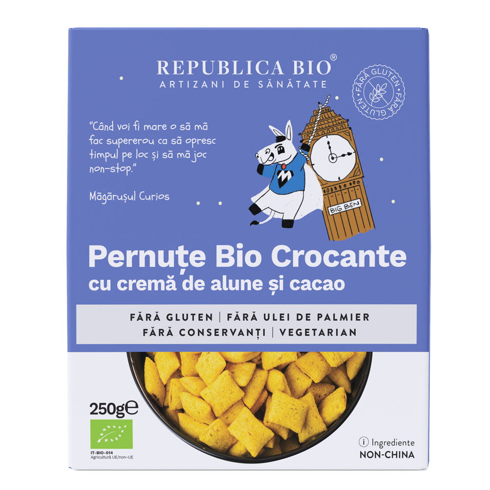 Pernute Bio crocante cu crema de ciocolata si alune FARA GLUTEN Republica BIO, bio, 250 g - Default