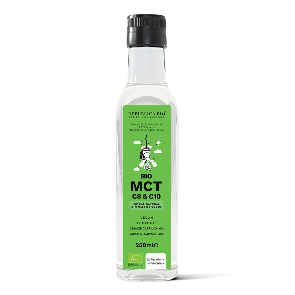 Bio MCT C8 & C10 extras natural din ulei de cocos, ecologic, fara gluten Republica BIO, 250ml - Default
