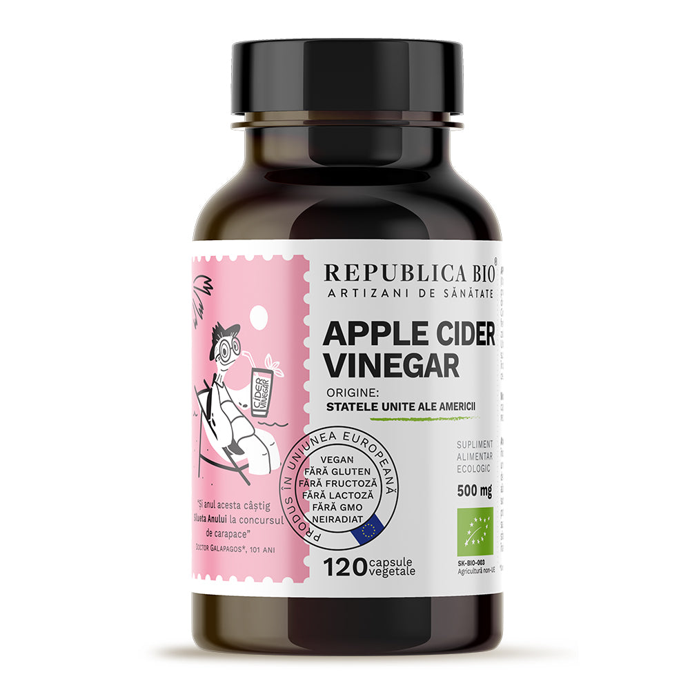 Apple Cider Vinegar (Otet din Cidru de Mere) ecologic Republica BIO, 120 capsule - Default