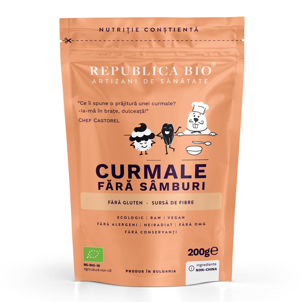 Curmale fara samburi Deglet Nour ecologice, FARA GLUTEN, Republica BIO, 200g - Default