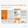 m10 Natural Vitamin D3 2000 IU from lanolin, 90 tablete, 45 g, Molecules of Youth, natural
