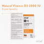 m10 Natural Vitamin D3 2000 IU from lanolin, 90 tablete, 45 g, Molecules of Youth, natural