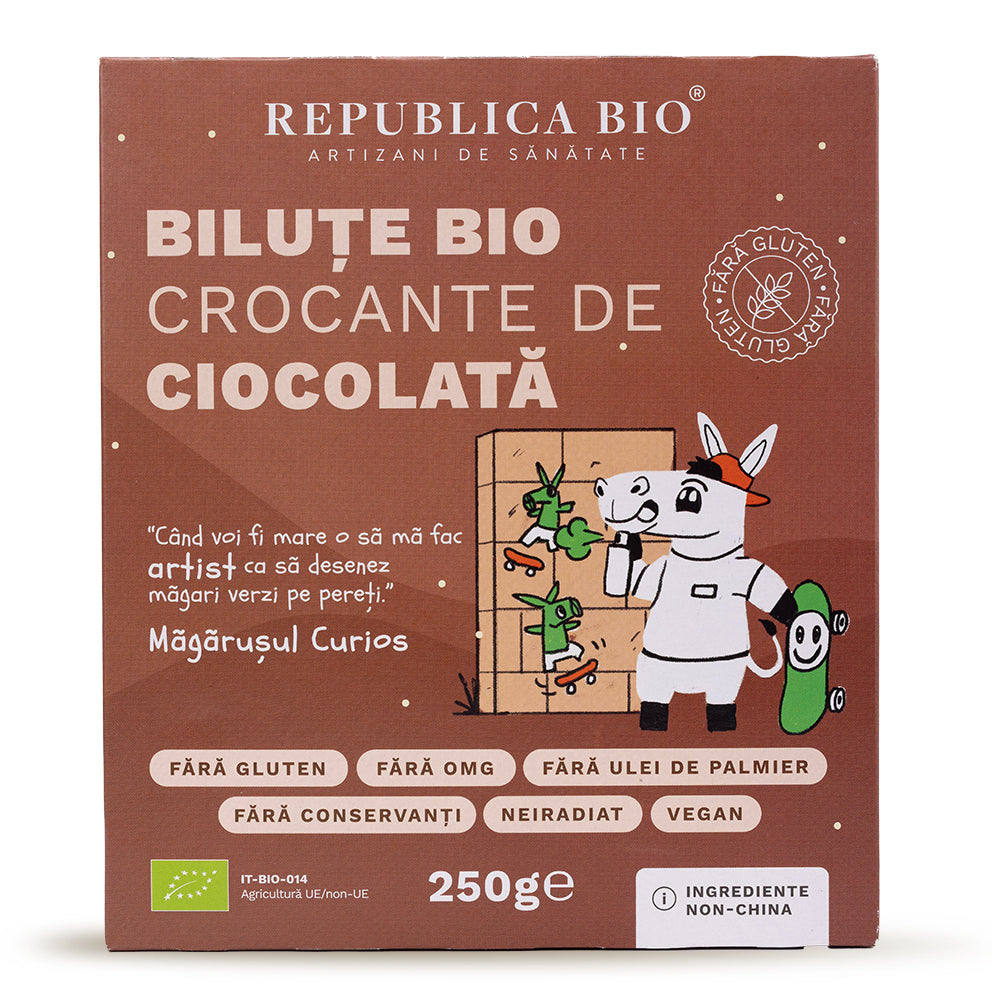 Bilute Bio crocante de ciocolata FARA GLUTEN Republica BIO, bio, 250 g - Default