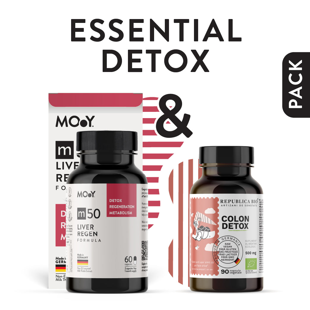 Essential Detox, pachet promotional (Colon Detox + m50 LiverRegen)