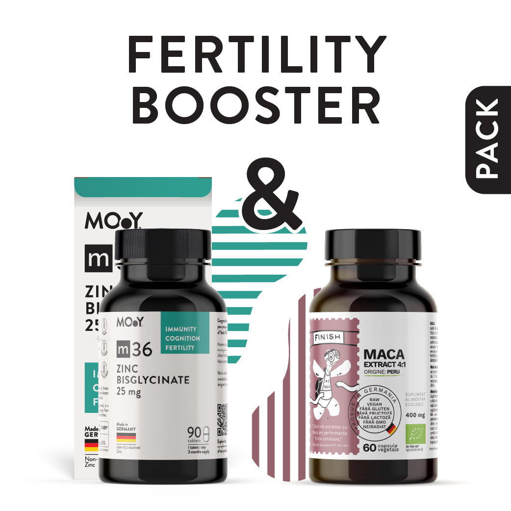 Fertility Booster, pachet promotional (Maca Extract + m36 Zinc Bisglycinate)