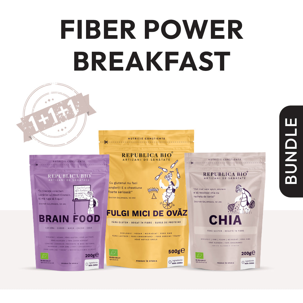 Fiber power breakfast Republica BIO, pachet promotional, ecologic, 900 g