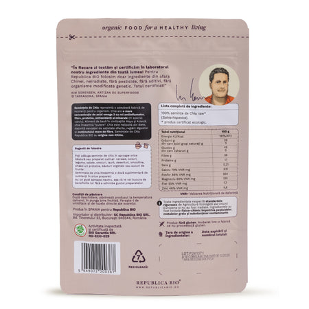 Chia, seminte ecologice pure Republica BIO, 200 g