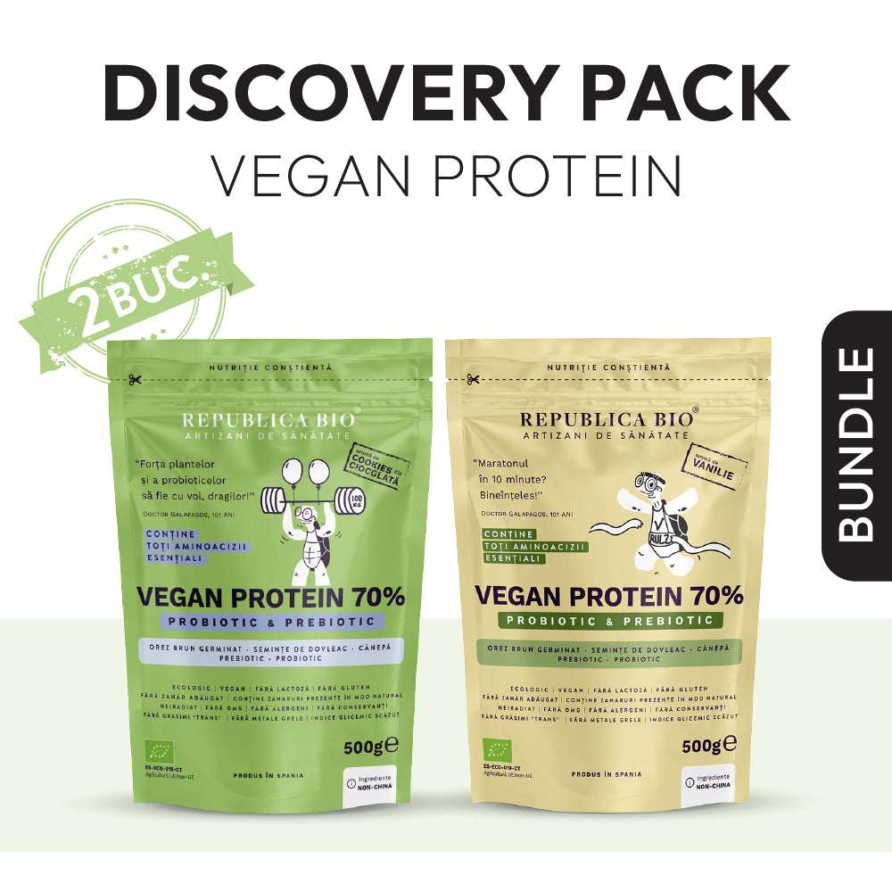 Discovery Pack Vegan Protein 70% - Probiotic & Prebiotic Republica BIO, Pachet Promotional