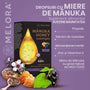 Dropsuri miere de Manuka MGO 525+ (UMF 15+) Melora - coacaze negre si propolis, 12 buc, 48g, naturale