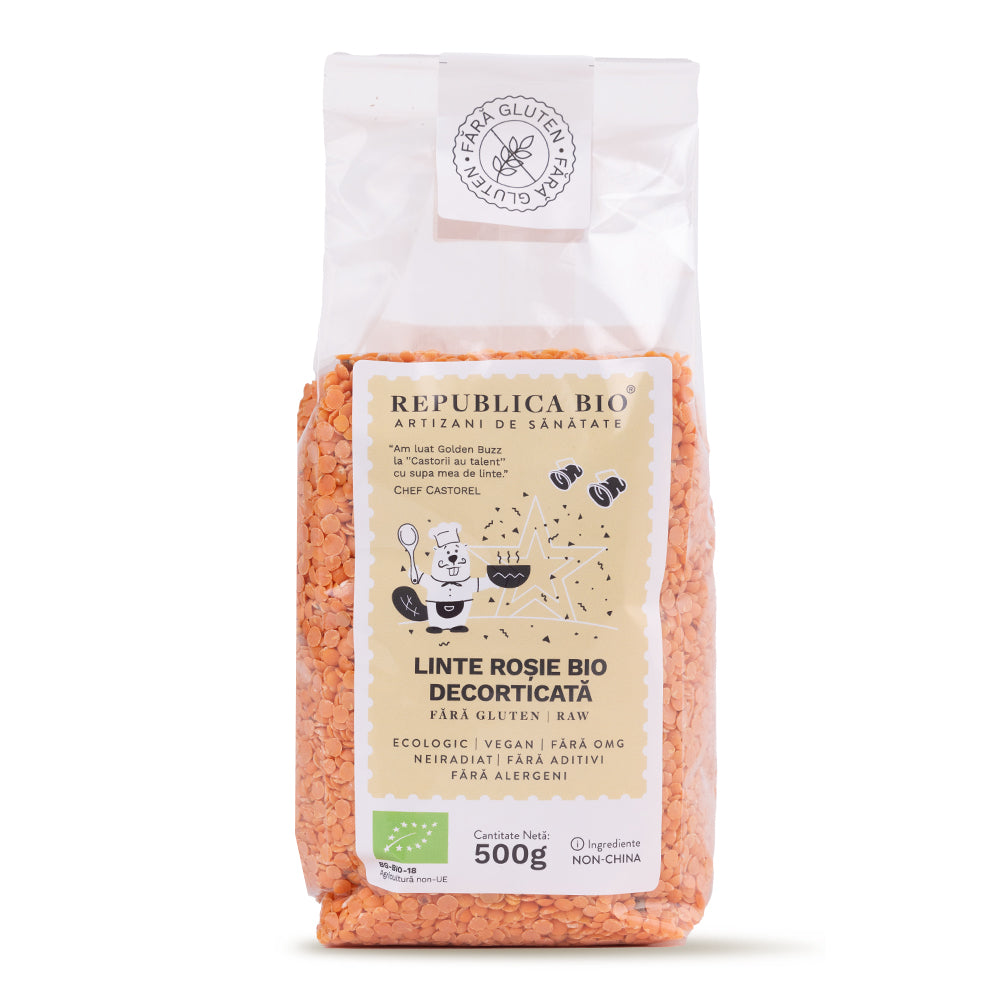 Linte rosie Bio decorticata FARA GLUTEN Republica BIO, 500g - Default